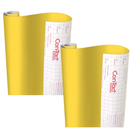 Con-Tact Brand Creative Covering Adhesive Covering, Yellow, 18'' x 16 ft., 2PK 16F-C9AH22-06